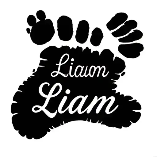 Footprint Of My A Few Months Old Son With His First Name Liam De