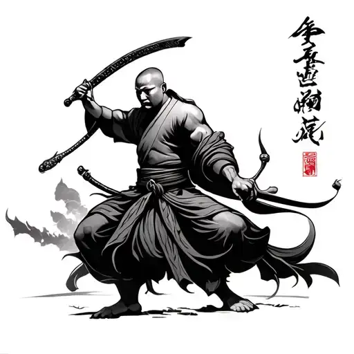 Moine Shaolin Warrior Monk