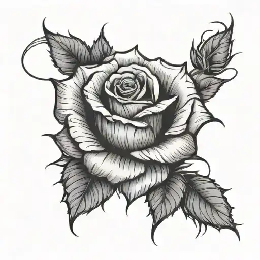 A Rose With Barebed Wire Wrapped