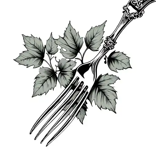 Fork With Vine Wrapping Minamilist Style Including