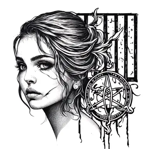 I Want A Lsd Theme Tattoo I Want To Be Realistic With The Face Of A Female And Some Prison Symbol