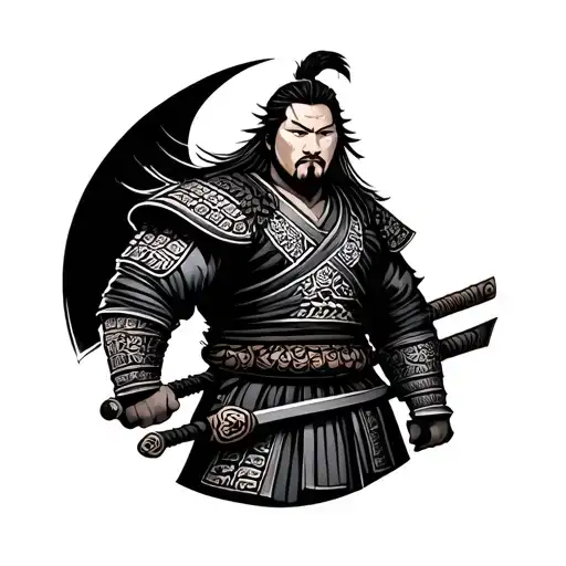 Bicep Tattoo Samurai Standing