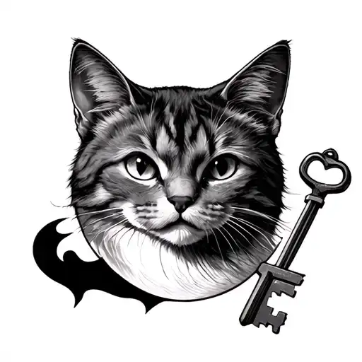 Moon Cat And Key Unlocking