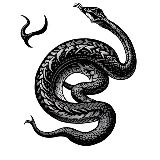 Circular Molan Labe Emblem With Snake In Center