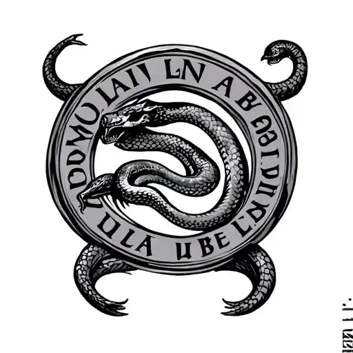Circular Molan Labe Emblem With Snake In Center