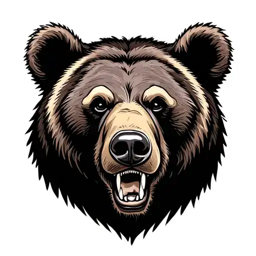 Grizzly Bear With Teeth