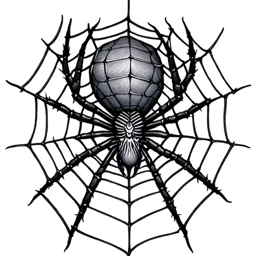 Realistic Spider Web Tattoo Drawing