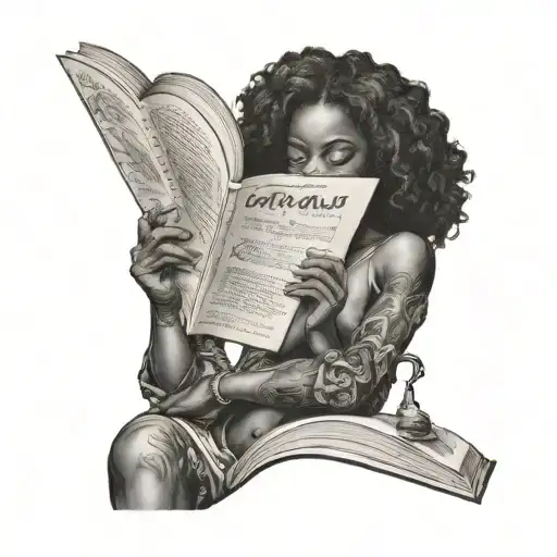Black Woman Reading Book