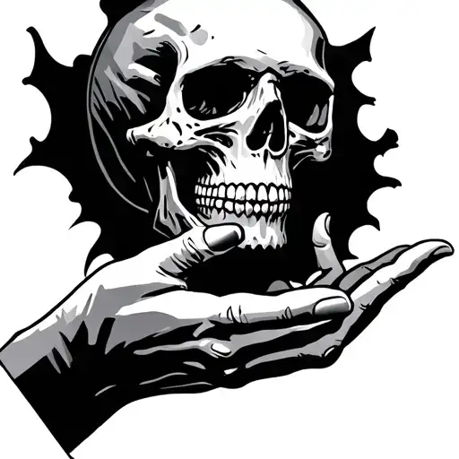 Skull Hands Holding