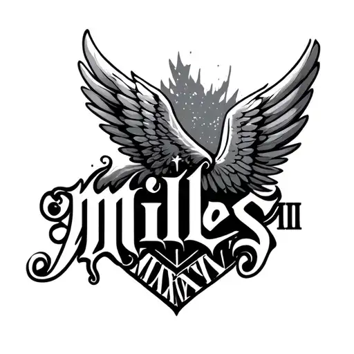The Name Miles With Wings And Roman Numerals Mmxxii