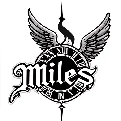 The Name Miles With Wings And Roman Numerals Mmxxii