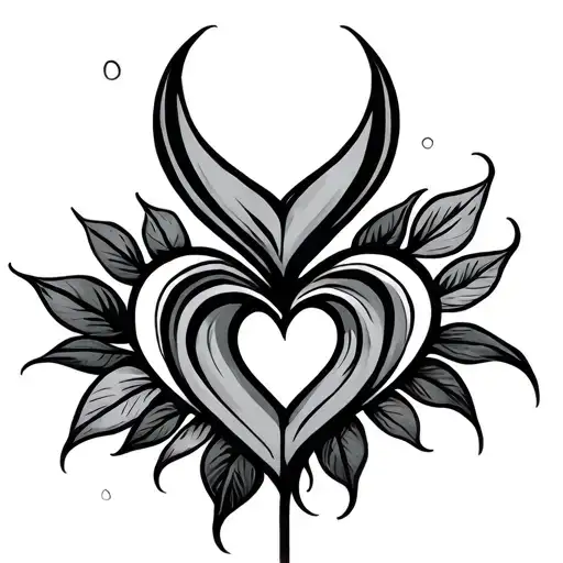 Unalome Symbol With A Heart