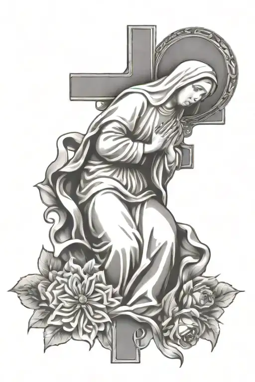 Cross With Virgin Mary