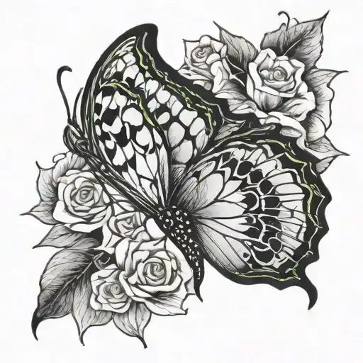 Half Monarch Butterfly Half Luna Moth