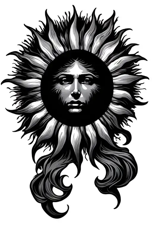 Sun Shining Light Over