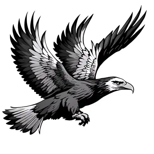 Eagle With Wings Flying