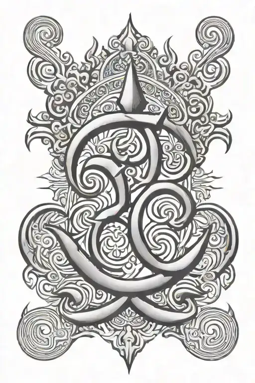 Trishul Trident And Om Symbol