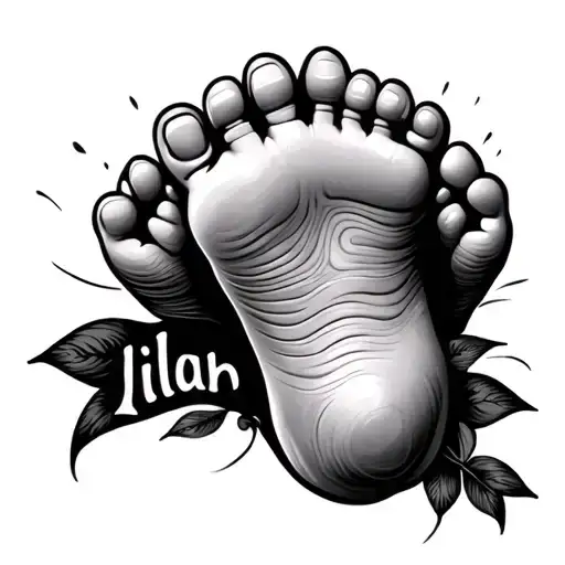 Baby Foot With Name Lilah