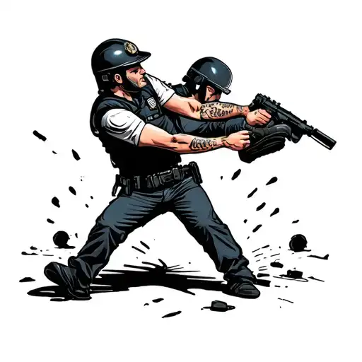 The Guy Beats A Riot Police With His Foot