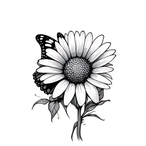 Daisy With Butterfly