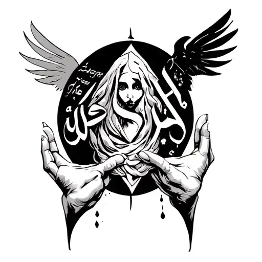 Tattoo Mercy Word On Sharqiqa And Hands Of Albert