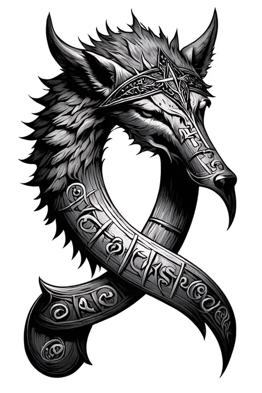 Vegvisir Viking Compass Rose Intertwined Fenrir Whit Runes Horn Of Triskelion