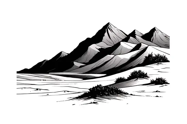 Desert Landscape Single Line