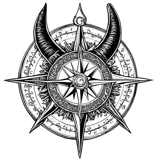 Vegvisir Viking Compass Fenrir Viking Norse Wolf Horn Of Triskelion