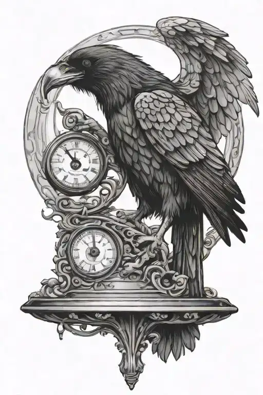 Raven Holding Scales Balancing Life In Beak