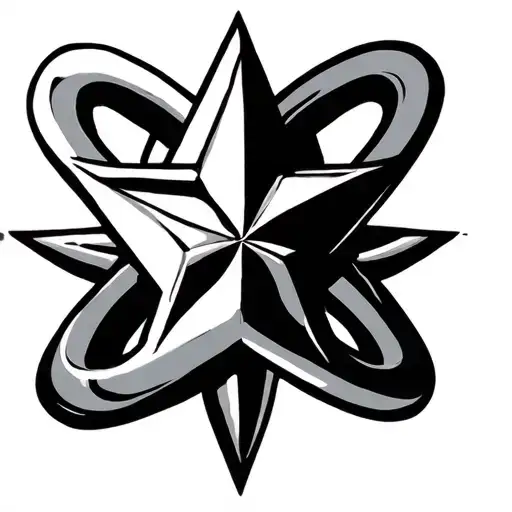 Nonagram Star With Two Rings Around It