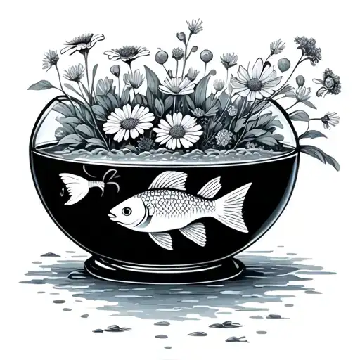 Fish Bowl Filled With Wildflowers