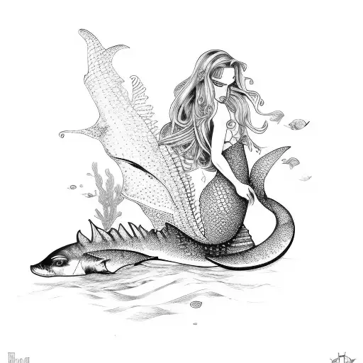 Mermaid On A Sea Chart
