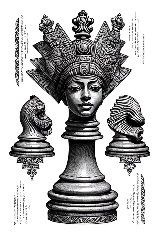 Nubian Queen Chess Pieces