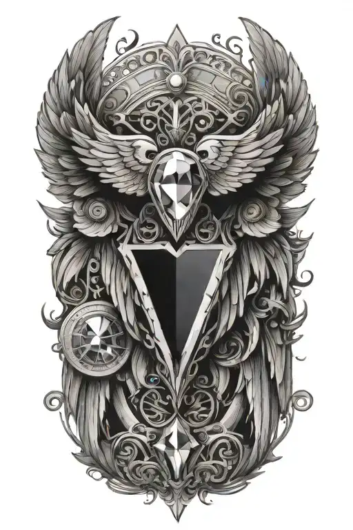 Wings And Diamond In Middle