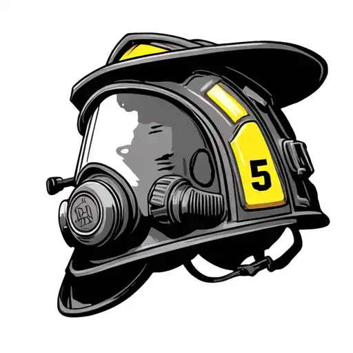 Firefighter Helmet With Number 5 Respiratory Protection