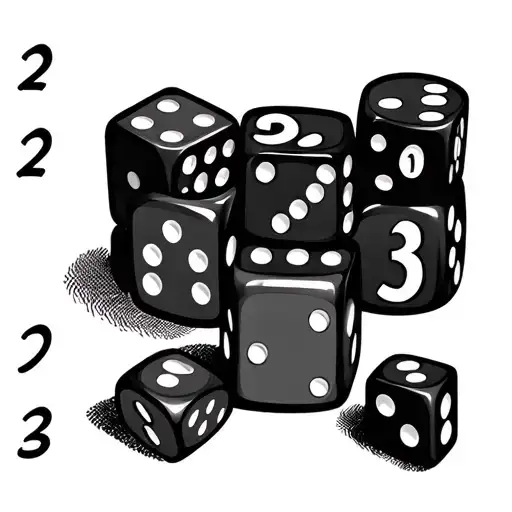 3 Dice With Area Code 2 Number On Top 5 In Middle 3 On Bottom Die