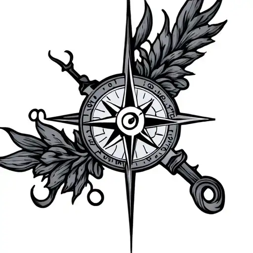 Armband Tattoo With Compass