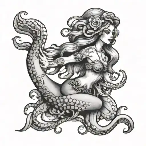 Magical Gypsy Mermaid With Octopus