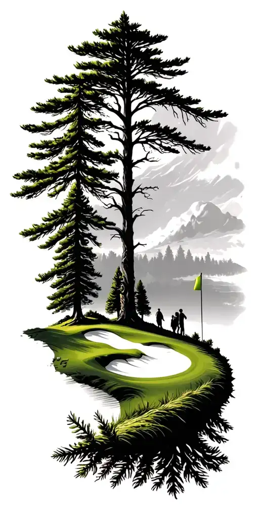 Pine Forest Wrap Around Tree Golf Course Family