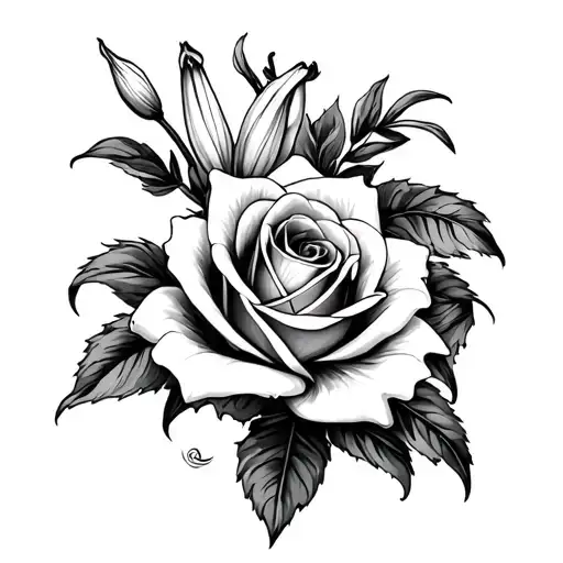 Roses And Lily Flowers