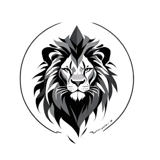 Geometric Lion Tattoo Sleeve