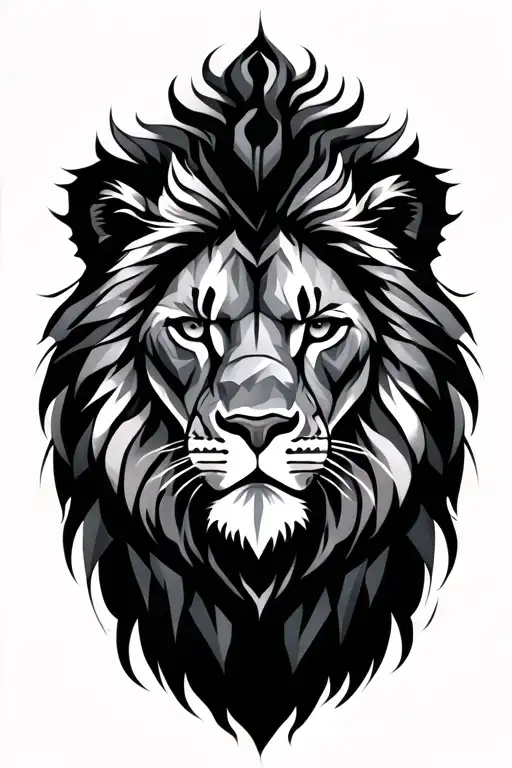 Geometric Lion Tattoo Sleeve