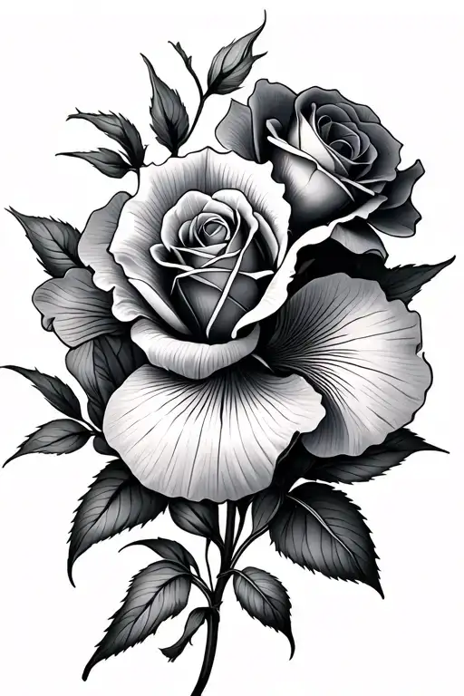 Flower Iris With Rose And Charly