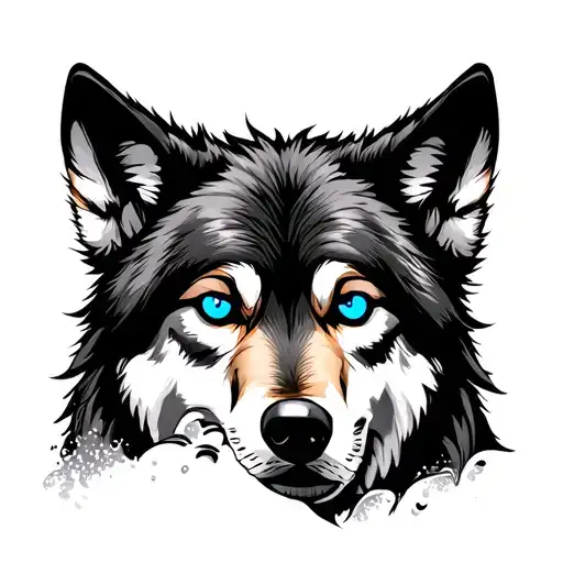 Wolf With Blue Eyes