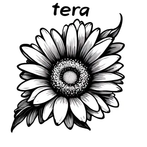 Daisy Flower On Wrist And Then The Name Tera Above It