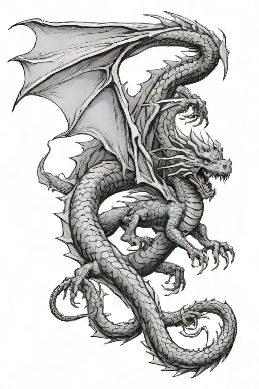 A Red Dragon Flying