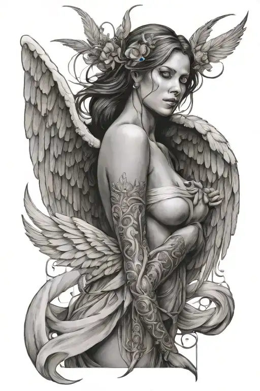 Big Bountiful Female Angel With Big Long Wings Down The Site