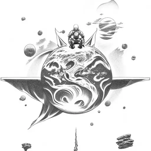 Saitama Sits On Top Of Planet Chilling