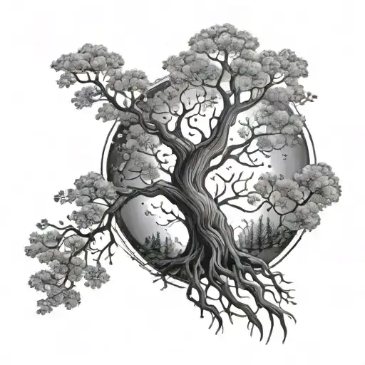 Cosmic Tree On Back Hand