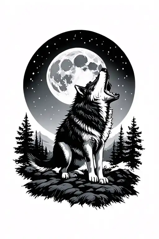 Wolf Howling At The Moon